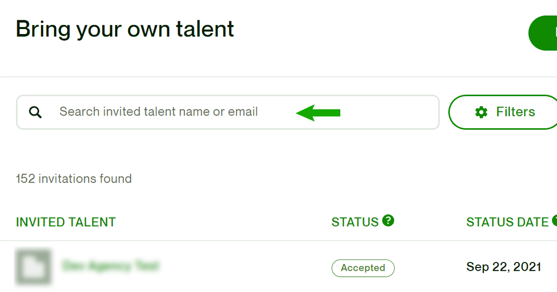 Bring your own talent search bar