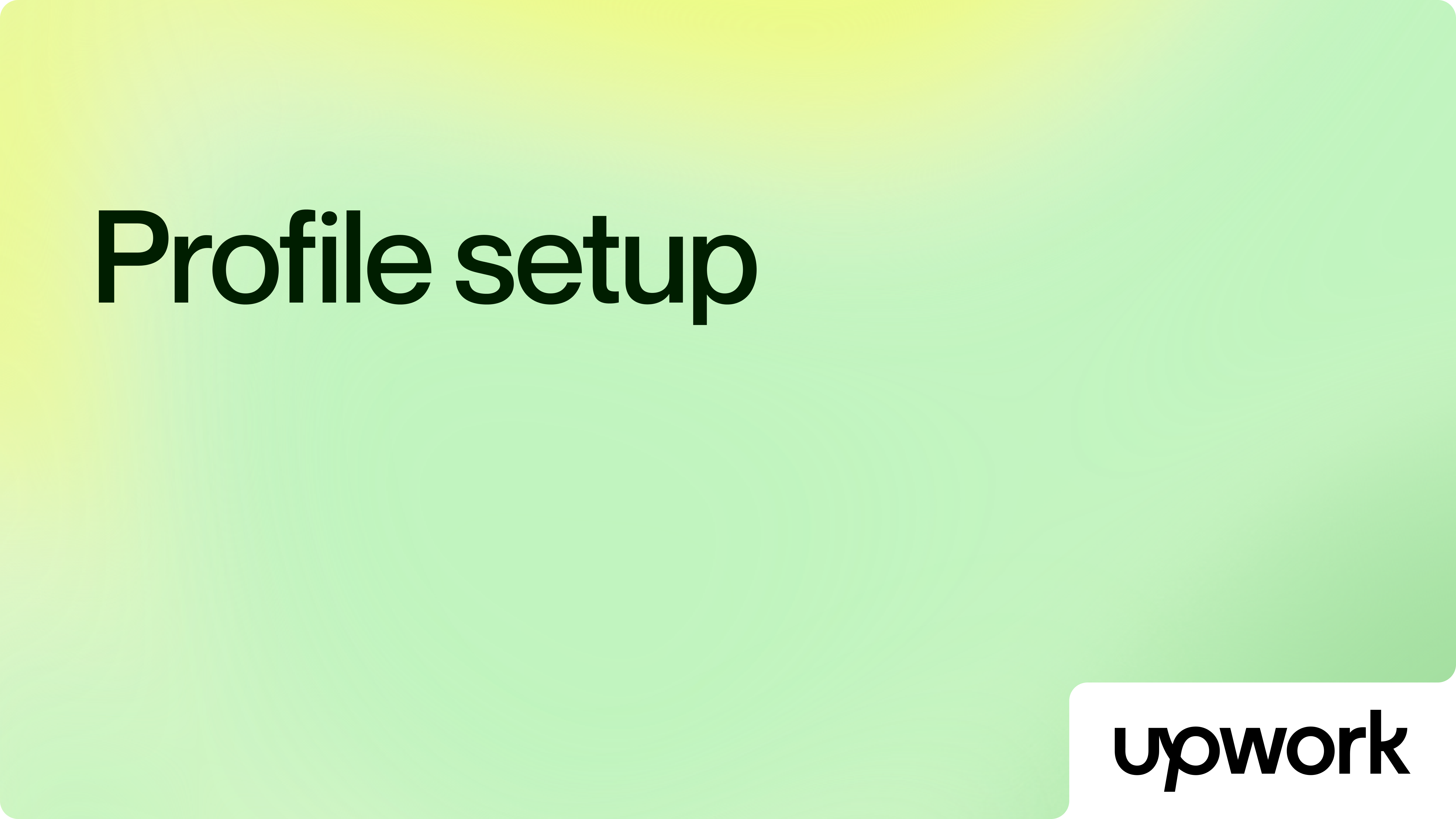Profile Setup