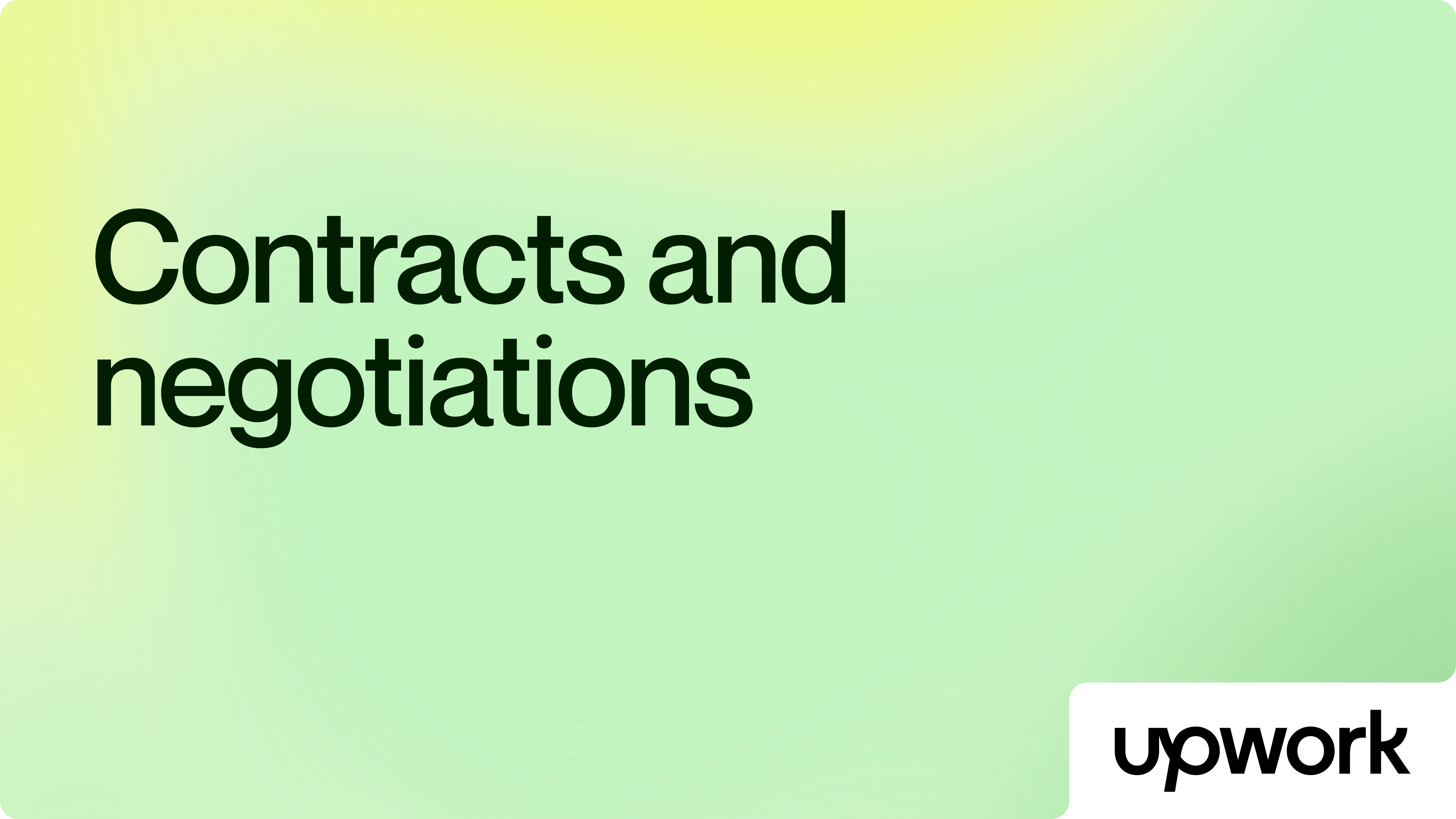 Contracts and negotiations