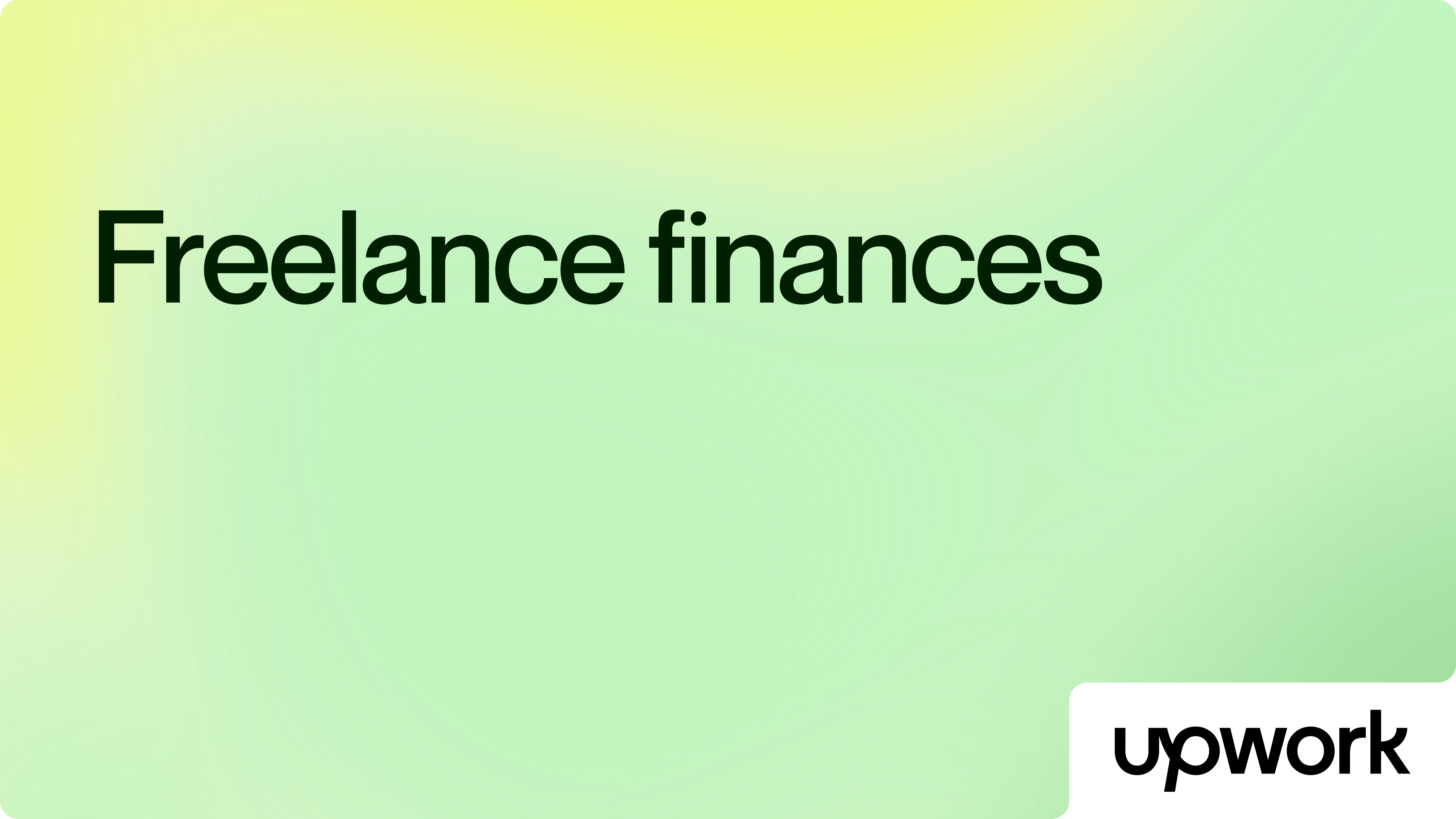 Freelance finances
