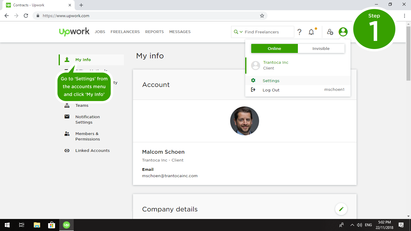 Edit Your Company Information – Upwork Customer Service & Support