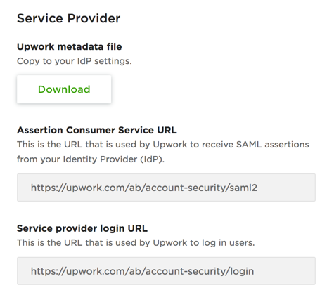 Service provider details