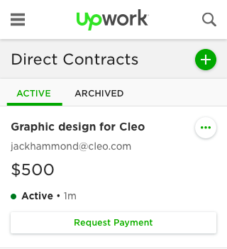 Request payment for direct contracts