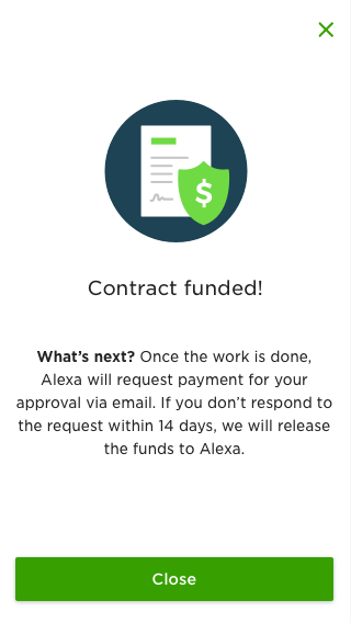 Contract funded notification