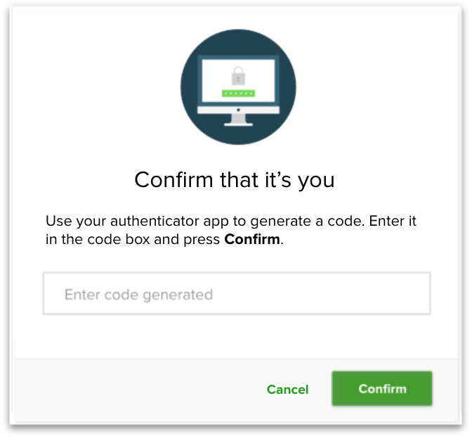 confirm authentication code