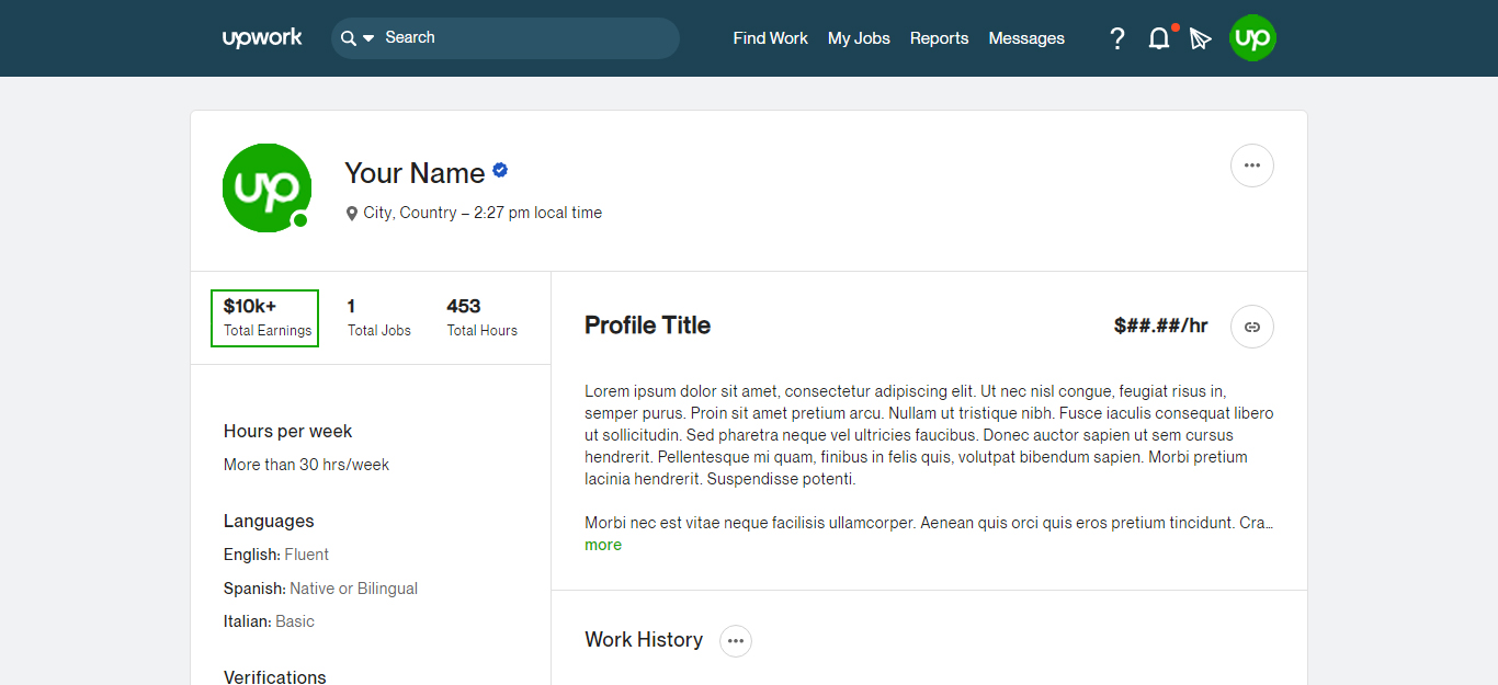 Earnings On Your Profile Upwork Customer Service Support Upwork Help