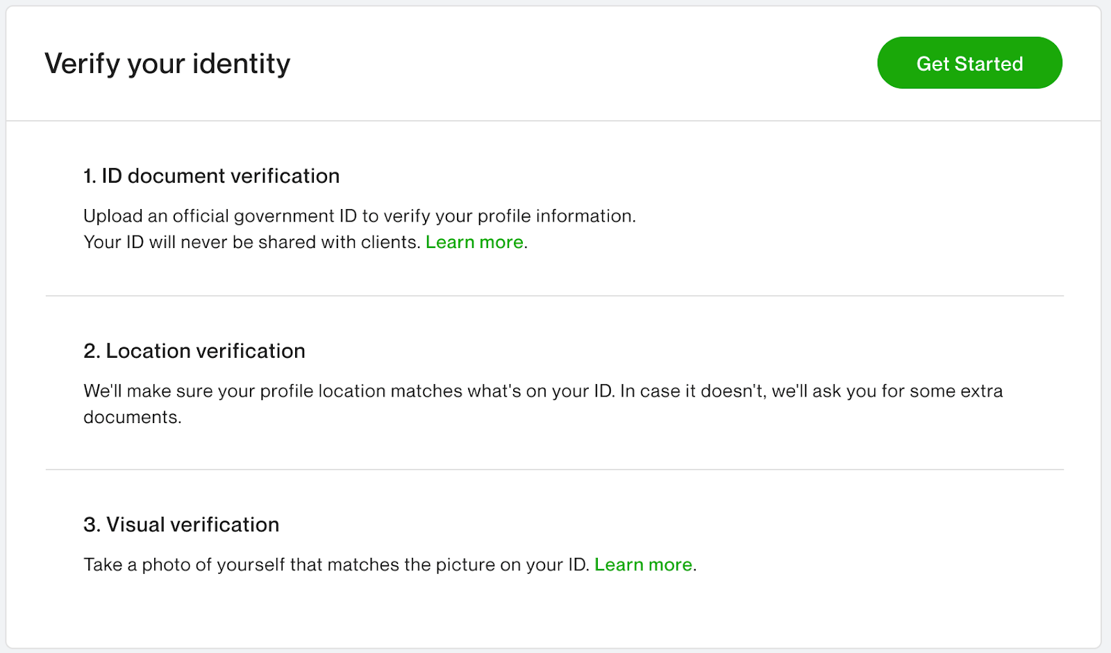 Location Government ID Verification Upwork Customer Service